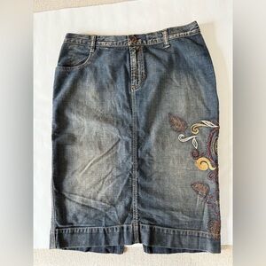 Vintage Victoria’s Secret London Jeans Embroidered Denim Skirt